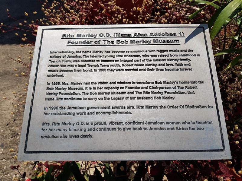 Rita Marley Marker. Click for full size. Rita Marley Marker image. Click for full size.