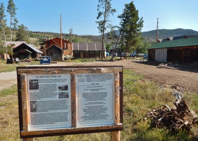 The Smith-Eslick Cottage Camp Marker (<i>wide view</i>). Click for full size. The Smith-Eslick Cottage Camp Marker (<i>wide view</i>) image. Click for full size.
