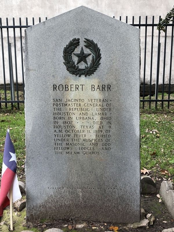 Robert Barr Marker. Click for full size. Robert Barr Marker image. Click for full size.