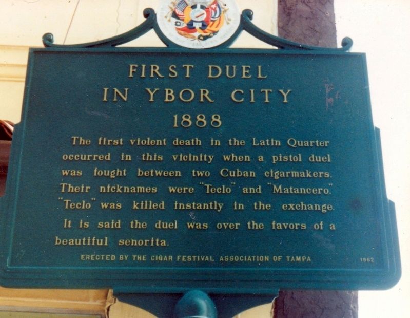 First Duel in Ybor City 1888 Marker image. Click for full size.
