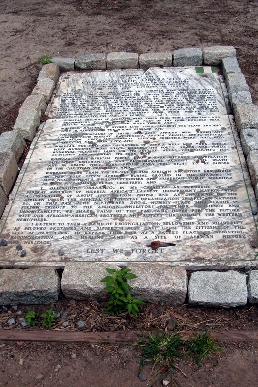 President Obasanjo's resolution marker at the gravesite. Click for full size. President Obasanjo's resolution marker at the gravesite image. Click for full size.