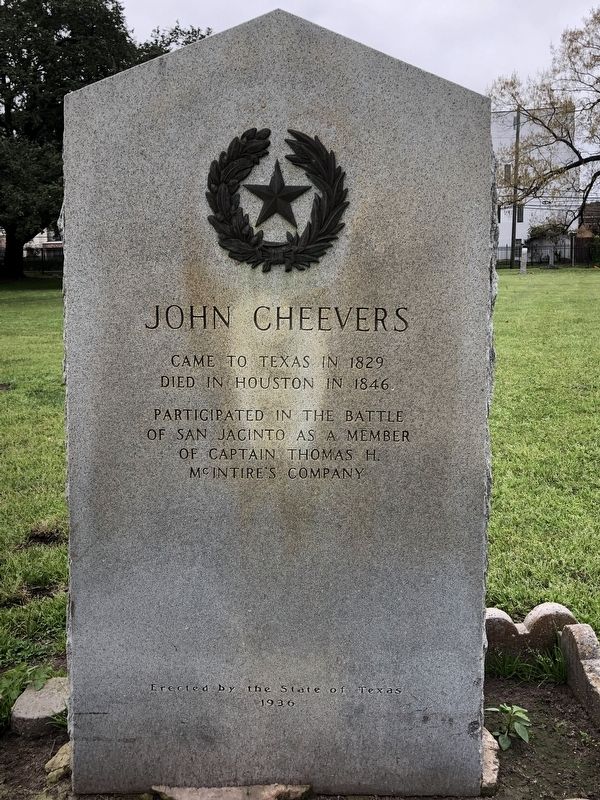 John Cheevers Marker. Click for full size. John Cheevers Marker image. Click for full size.
