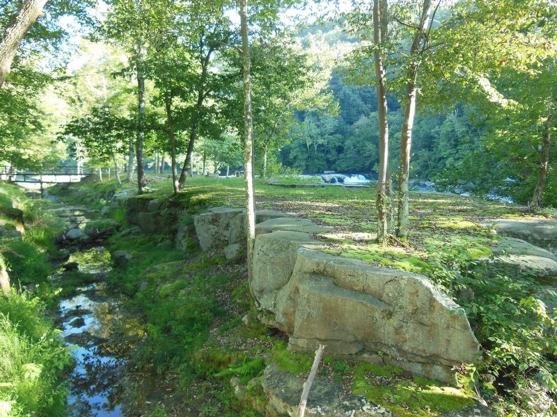 Valley Falls Grist Mill Race Ruins (<i>view from near marker</i>) image. Click for full size.