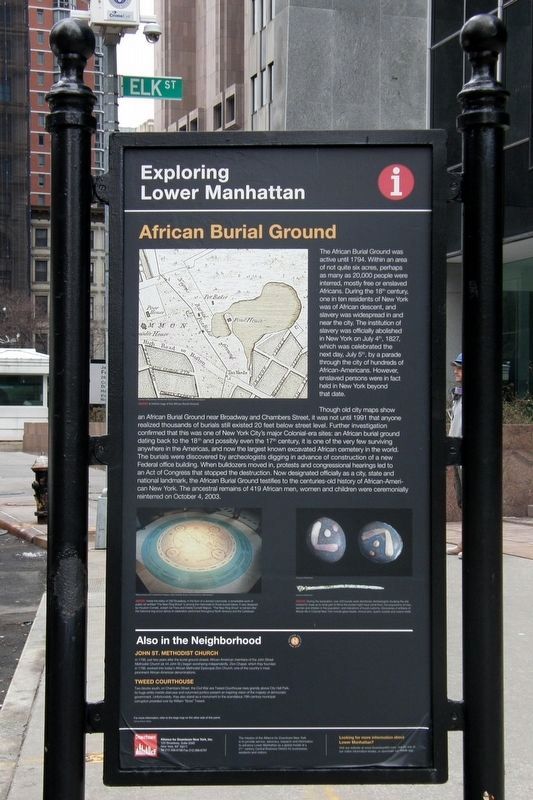 African Burial Ground Marker, 2019 image. Click for full size.