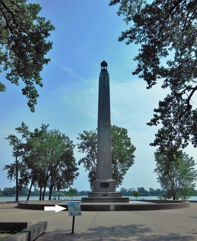 Commodore Oliver Hazard Perry Monument<br>(<i>marker visible on left</i>) image. Click for full size.