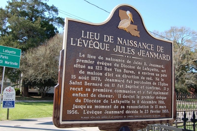 Birthplace of Bishop Jules Jeanmard/Lieu de Naissance de L'vque Jules Jeanmard Marker image. Click for full size.
