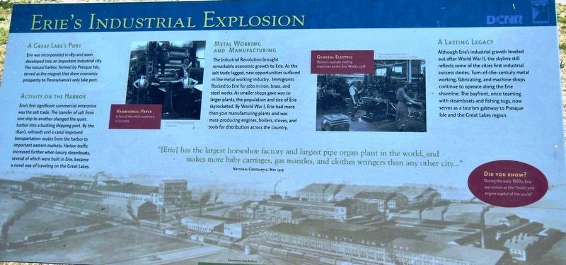 Erie's Industrial Explosion Marker image. Click for full size.