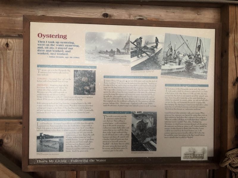 Oystering Marker. Click for full size. Oystering Marker image. Click for full size.
