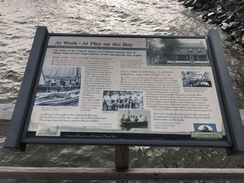 At Work — At Play on the Bay Marker. Click for full size. At Work — At Play on the Bay Marker image. Click for full size.
