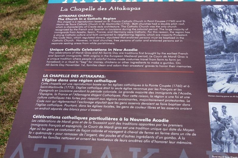 Attakapas Chapel Marker image. Click for full size.