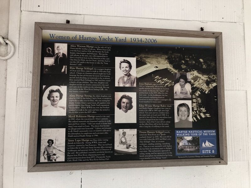 Women of Hartge Yacht Yard (1934-2006) Marker image. Click for full size.