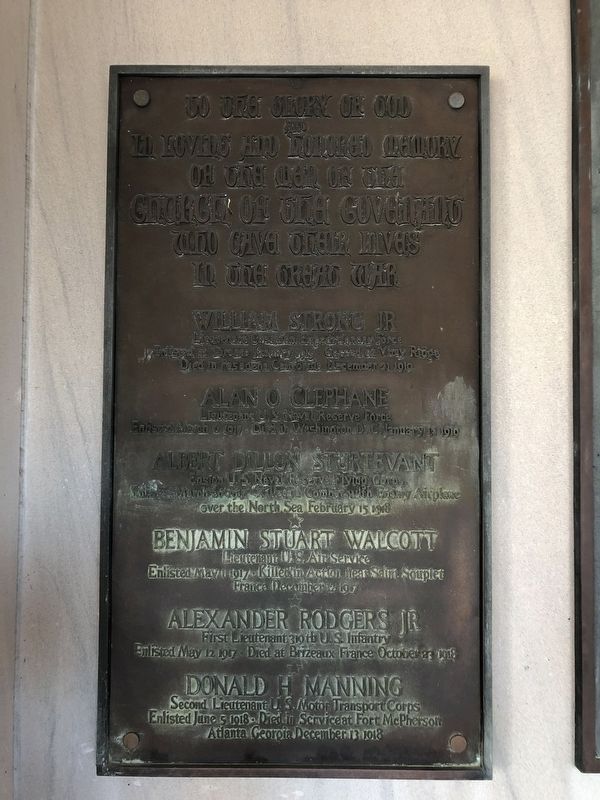 Church of the Covenant World War I Memorial image. Click for full size.