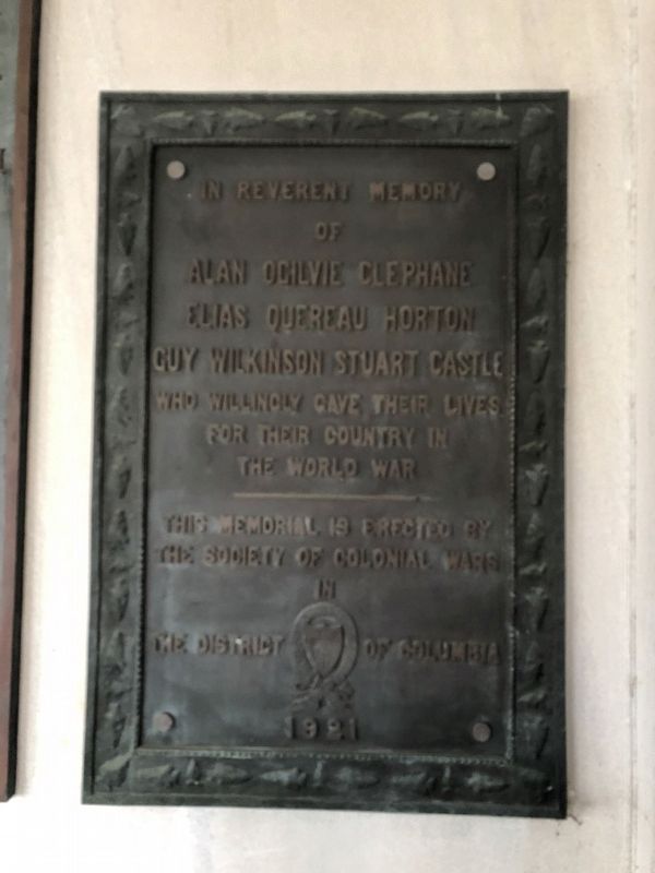Society of Colonial Wars World War I Memorial image. Click for full size.