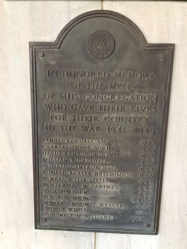 The National Presbyterian Church World War II Memorial image. Click for full size.