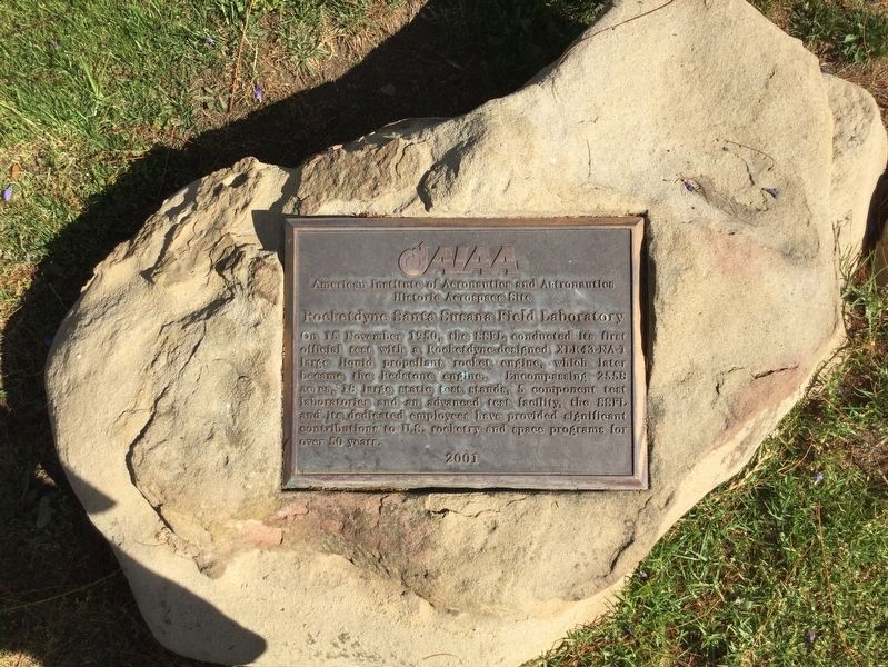 Santa Susana Field Laboratory Marker. Click for full size. Santa Susana Field Laboratory Marker image. Click for full size.