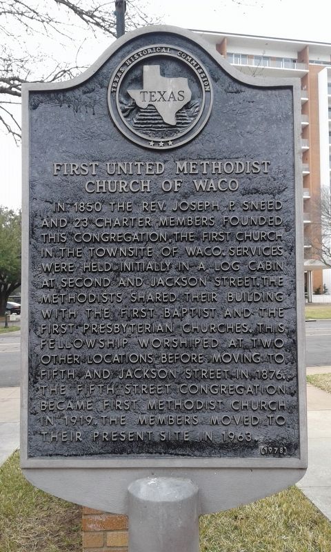 First United Methodist Church of Waco Marker image. Click for full size.