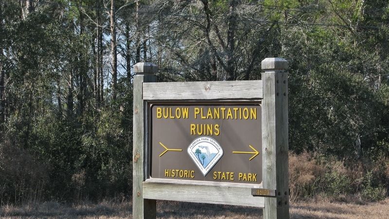 Bulow Plantation Ruins Historic State Park sign. Click for full size. Bulow Plantation Ruins Historic State Park sign image. Click for full size.