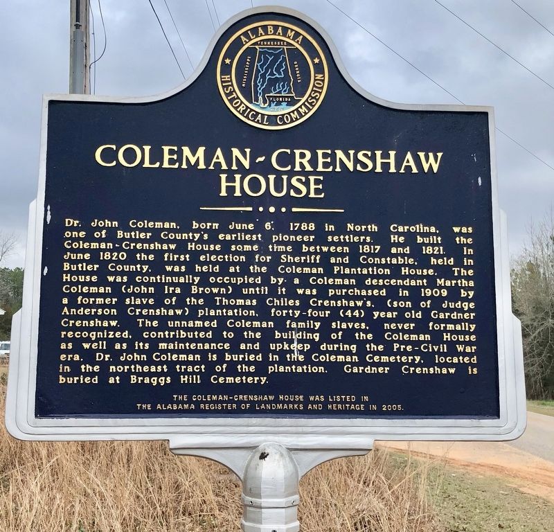 Coleman-Crenshaw House Marker image. Click for full size.