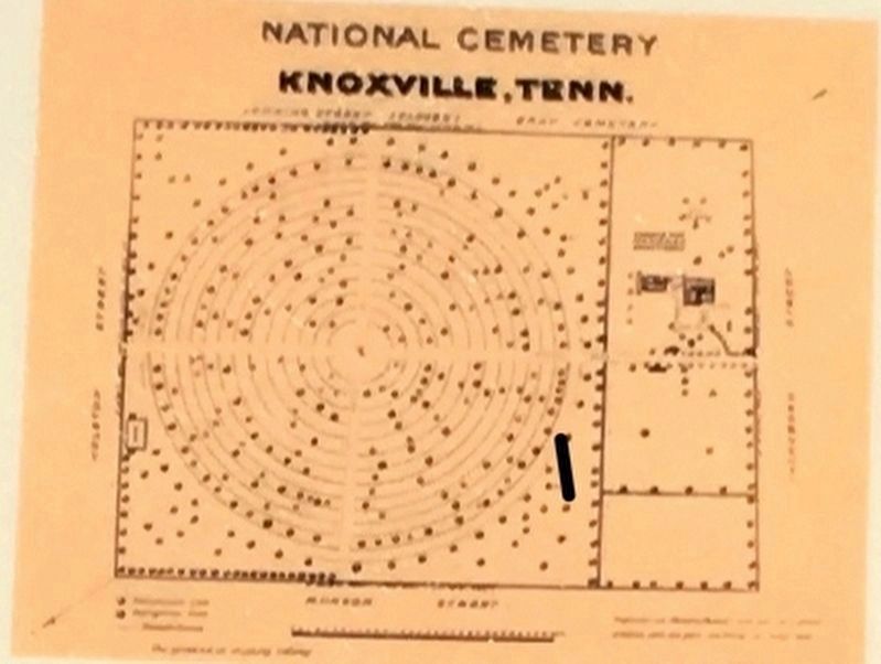 Marker detail: Knoxville National Cemetery Plan, 1982. image. Click for full size.