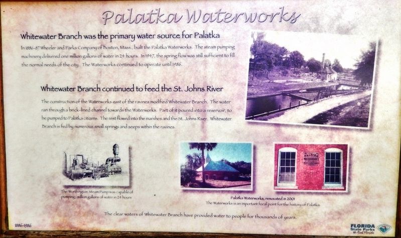Palatka Waterworks Marker image. Click for full size.