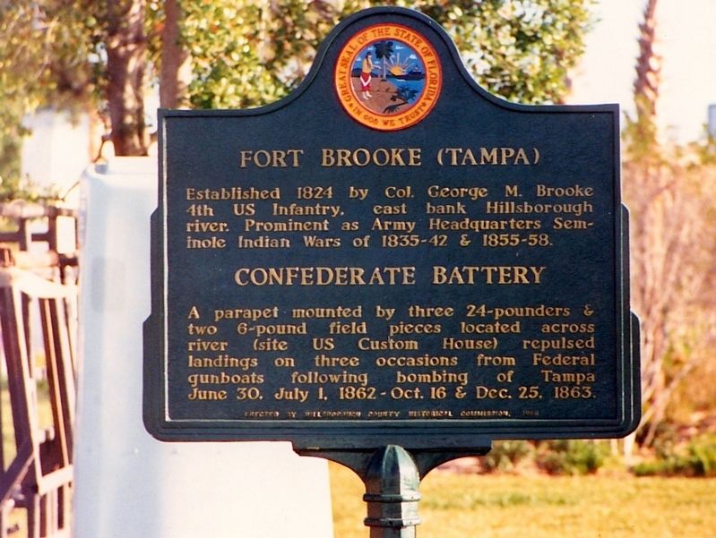 Fort Brooke-Confederate Battery Marker image. Click for full size.