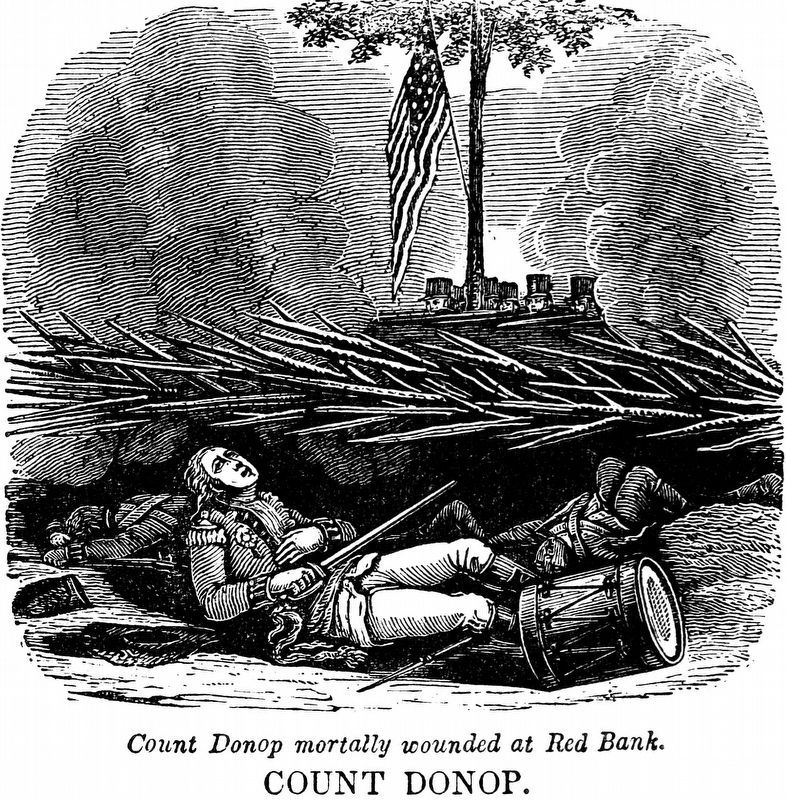 Count Donop Mortally Wounded at Red Bank image. Click for full size.