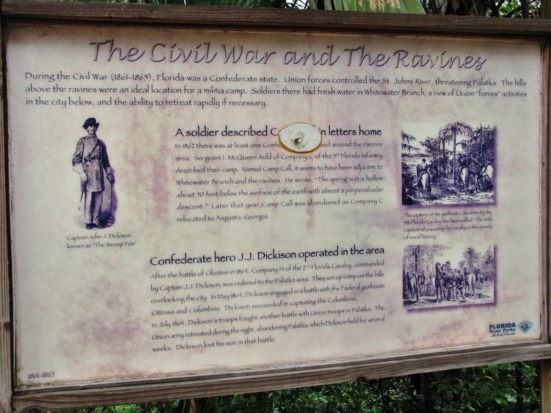 The Civil War and the Ravines Marker (<i>wide view</i>) image. Click for full size.