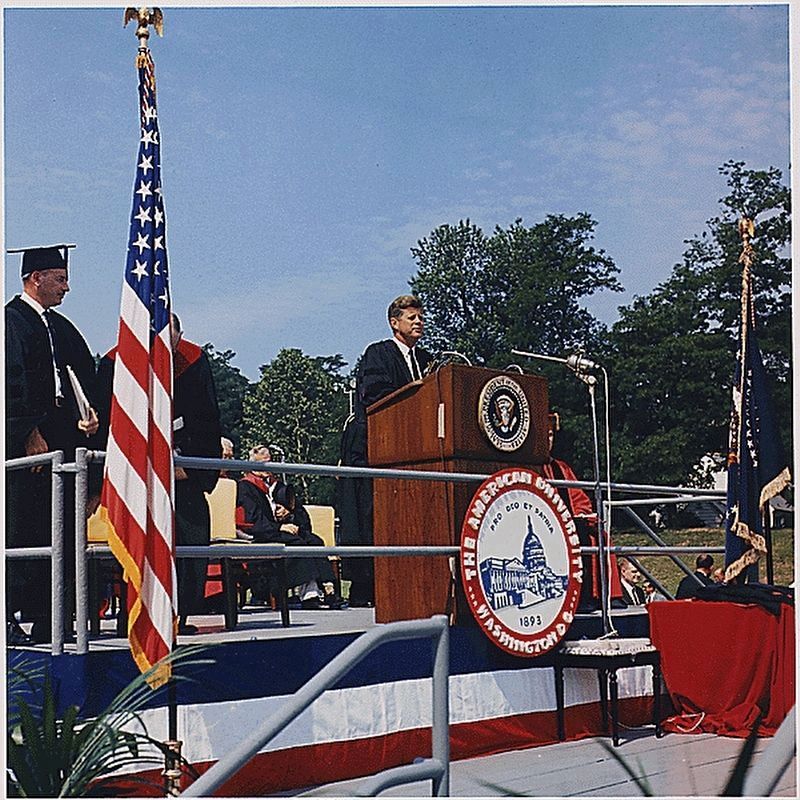 <i>President addresses American University Commencement</i> image. Click for full size.