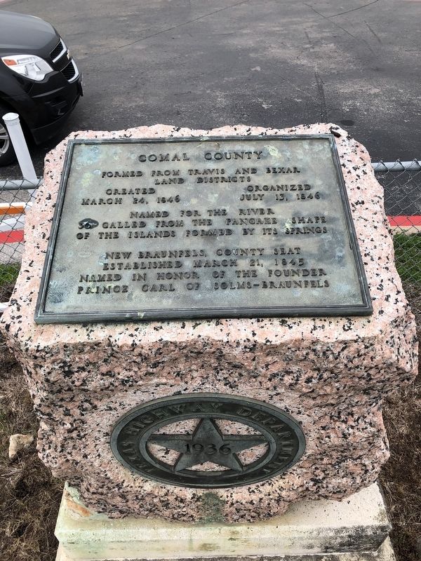 Comal County Marker image. Click for full size.