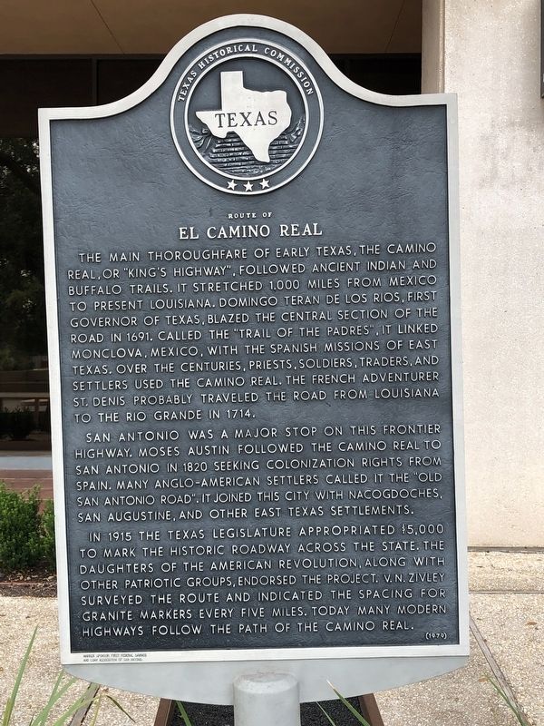 Route of El Camino Real Marker. Click for full size. Route of El Camino Real Marker image. Click for full size.