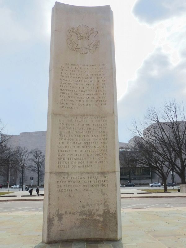 Trylon of Freedom Marker<br>North Face<br>Representing the Legislative Branch image. Click for full size.