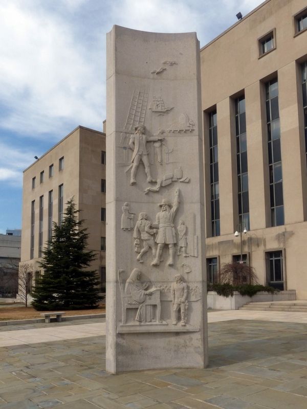 Trylon of Freedom Marker<br>Southeast Face<br>Representing the Judicial Branch image. Click for full size.