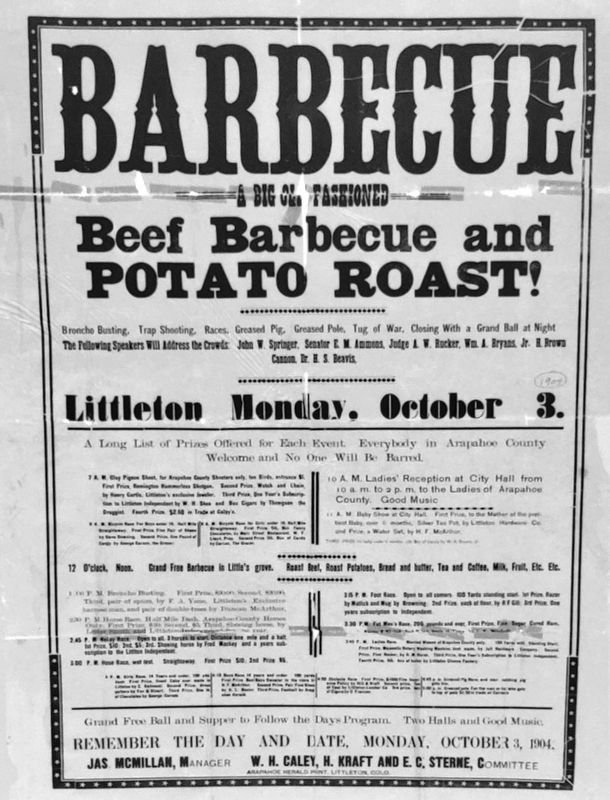 Marker detail: Barbeque Poster<br>(<i>October 3, 1904</i>) image. Click for full size.
