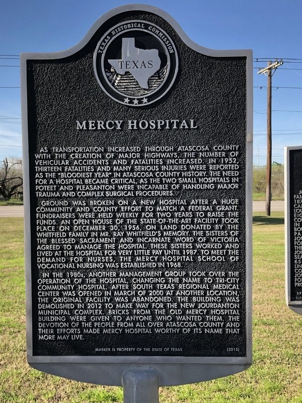 Mercy Hospital Marker image. Click for full size.
