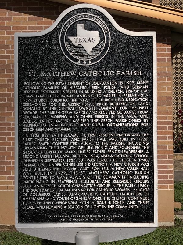 St. Matthew Catholic Parish Marker image. Click for full size.