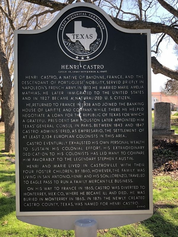 Henri Castro Marker image. Click for full size.