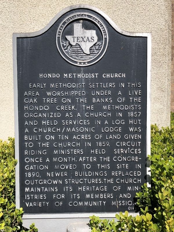 Hondo Methodist Church Marker image. Click for full size.