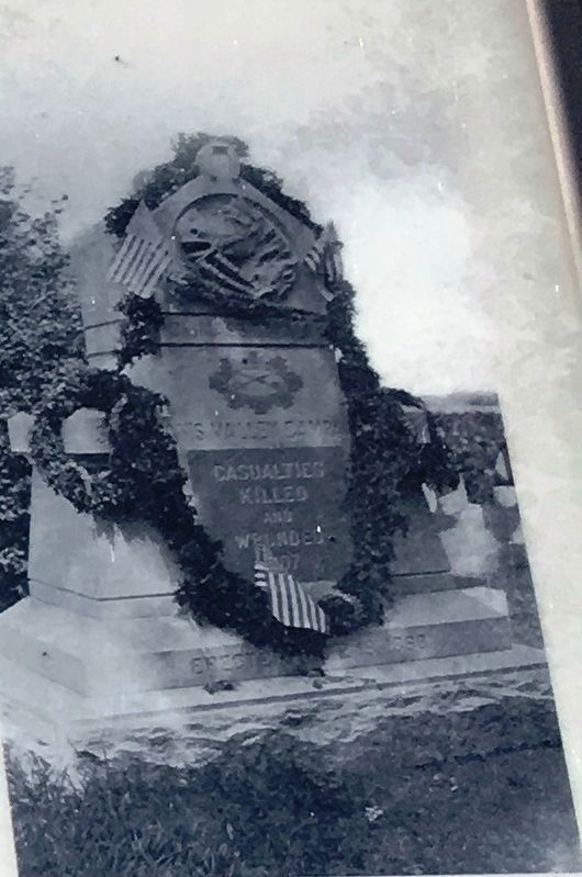 Marker detail: Monuments to the 3rd Massachusetts Cavalry, c. 1888. image. Click for full size.