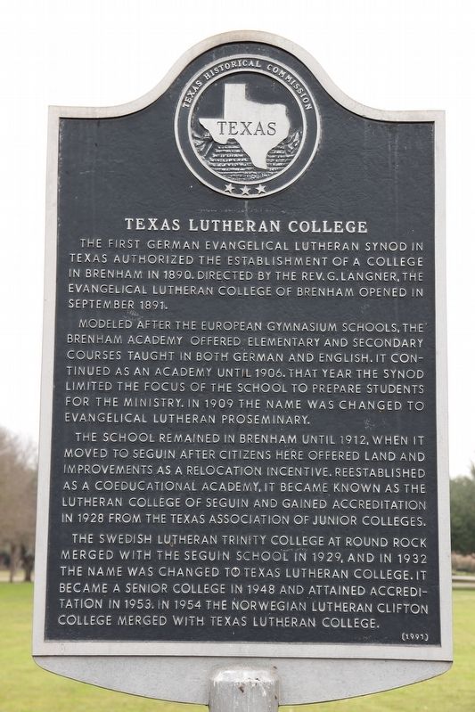 Texas Lutheran College Marker image. Click for full size.
