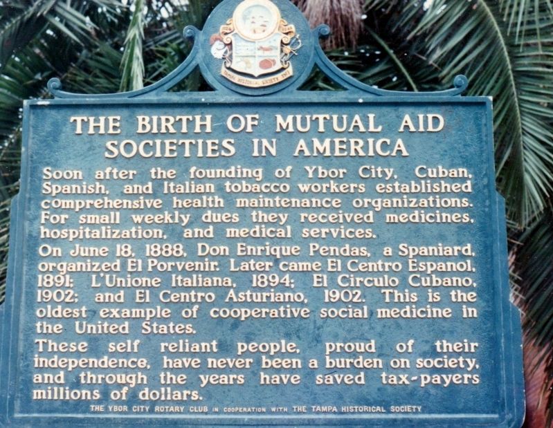 Former The Birth of Mutual Aid Societies in America Marker image. Click for full size.