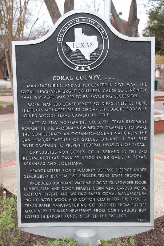 Comal County, C.S.A. Marker image. Click for full size.