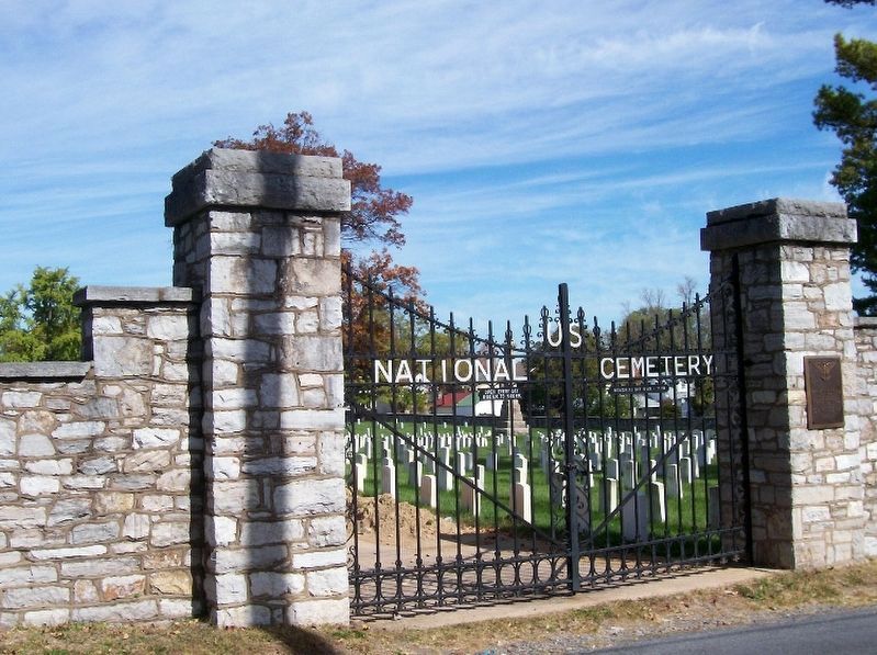 Winchester National Cemetery gates. Click for full size. Winchester National Cemetery gates image. Click for full size.