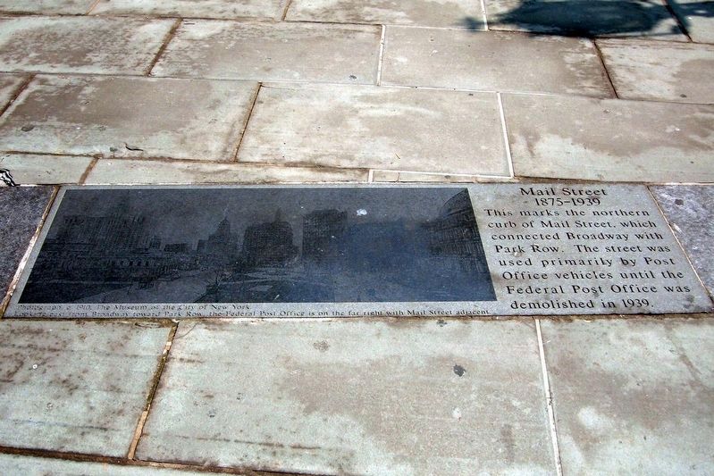 Mail Street 1875-1939 Marker. Click for full size. Mail Street 1875-1939 Marker image. Click for full size.