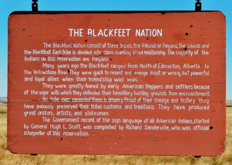 The Blackfeet Nation Marker image. Click for full size.