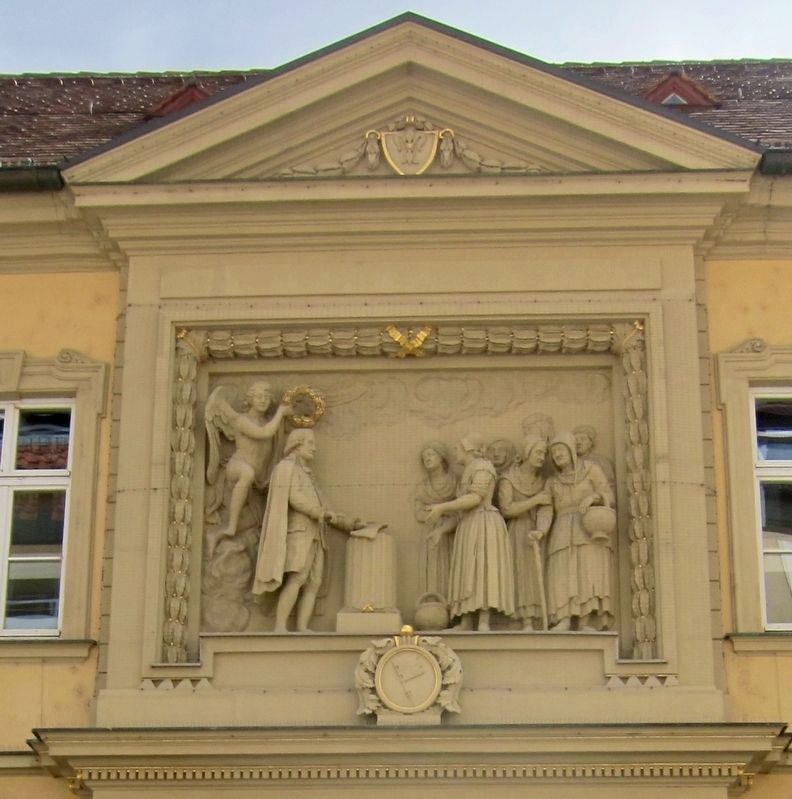 Relief above doorway - by Balthasar Heinrich Nickel (circa 1794) image. Click for full size.