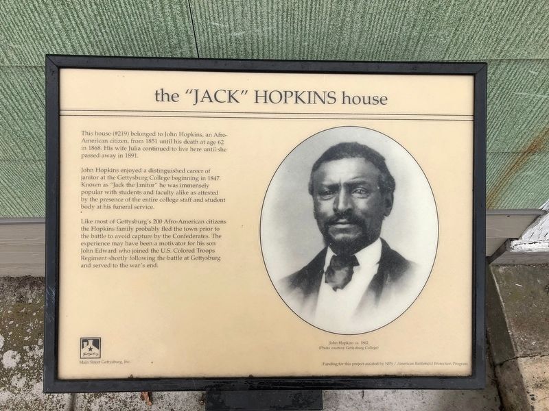 The "Jack" Hopkins House Marker image. Click for full size.