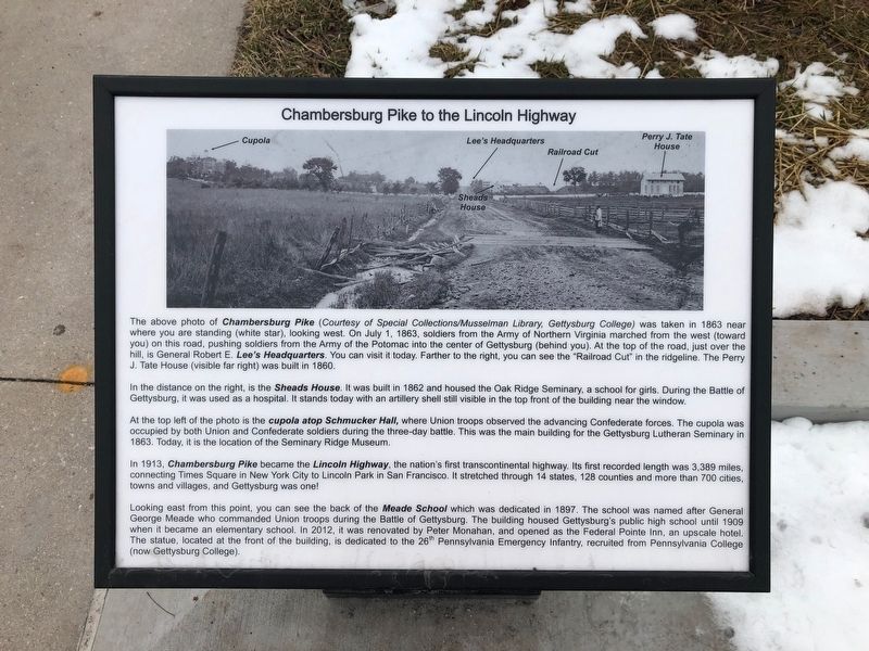 Chambersburg Pike to the Lincoln Highway Marker image. Click for full size.