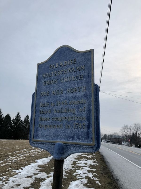 Paradise Holtzschwamm Union Church Marker image. Click for full size.
