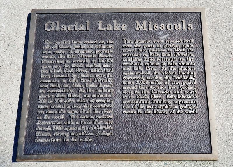 Glacial Lake Missoula Marker image. Click for full size.