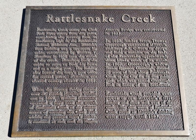Rattlesnake Creek Marker image. Click for full size.